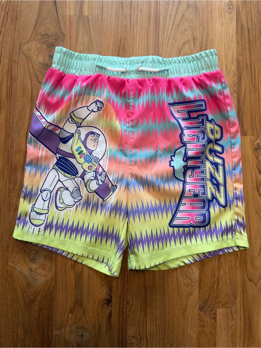 Buzz Lightyear Disney Swim Trunks Boys 7 Lined